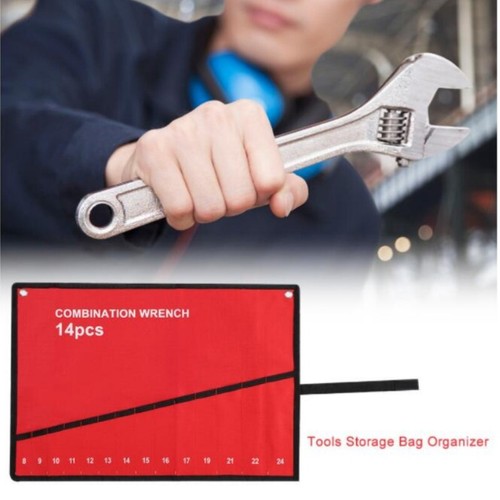 25 Pocket Spanner Wrench Tool Roll Foldable Tool Storage Canvas Bag Case - Picture 17 of 24