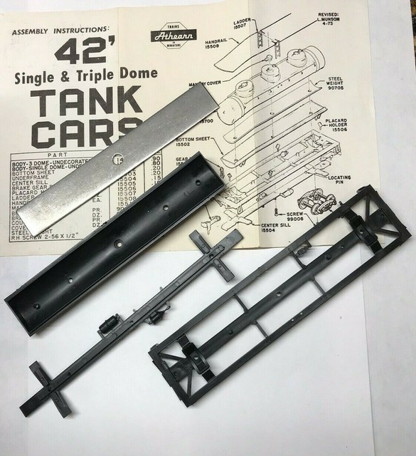Athearn HO 42’ Tank Car Parts Underframe, Center Sill, Bottom Sheet