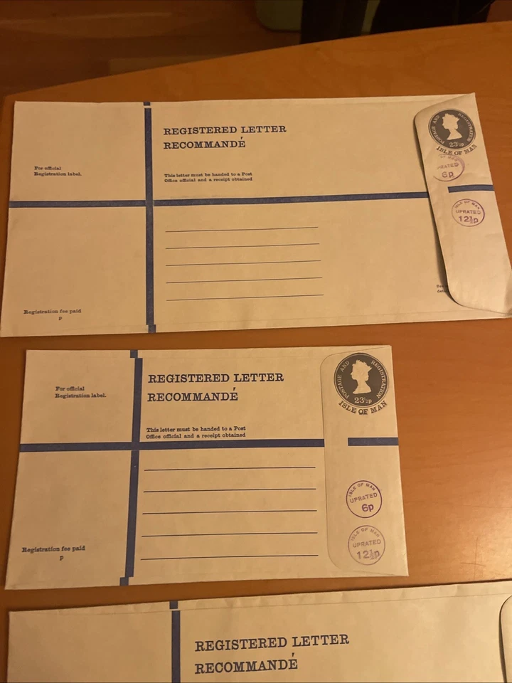 GB - Registered Envelope - Elizabeth  size K, H . Updated , Isle of Man , VF/XF - Image 2 of 4