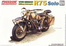 FREEDOM 16006 1:16 WWII German Military Motocycle R75 Solo Model Kit