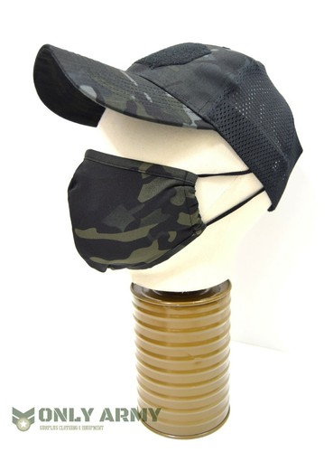 MULTICAM ® Night Camo Face Mask SF Army Thrudark Style MTP Black Face Covering - Picture 4 of 7