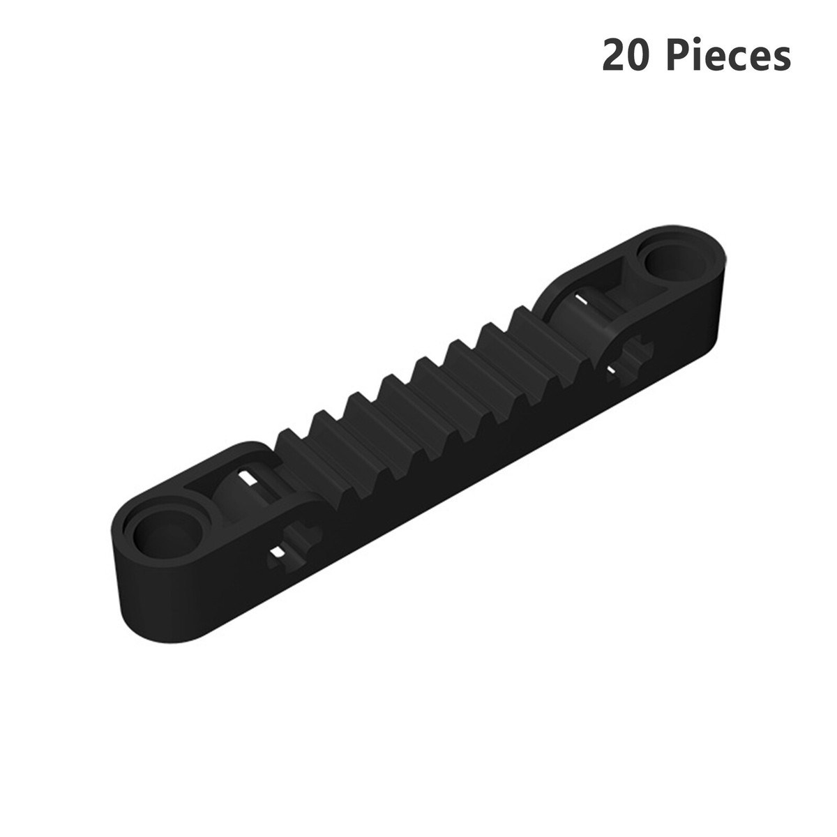 87761 Technic Gear Rack 1 x 7 with Axle and Pin Holes Pearl Light