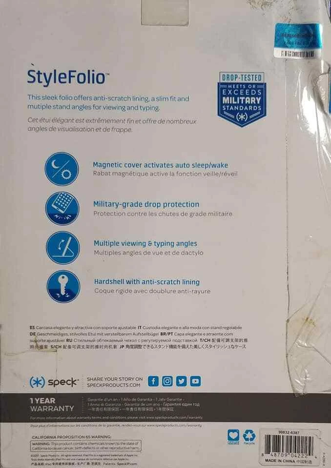 Funda Protectora Speck 10.5" iPad Pro Stylefolio, Gris (LOC TUB L-29) Foto 2 de 2