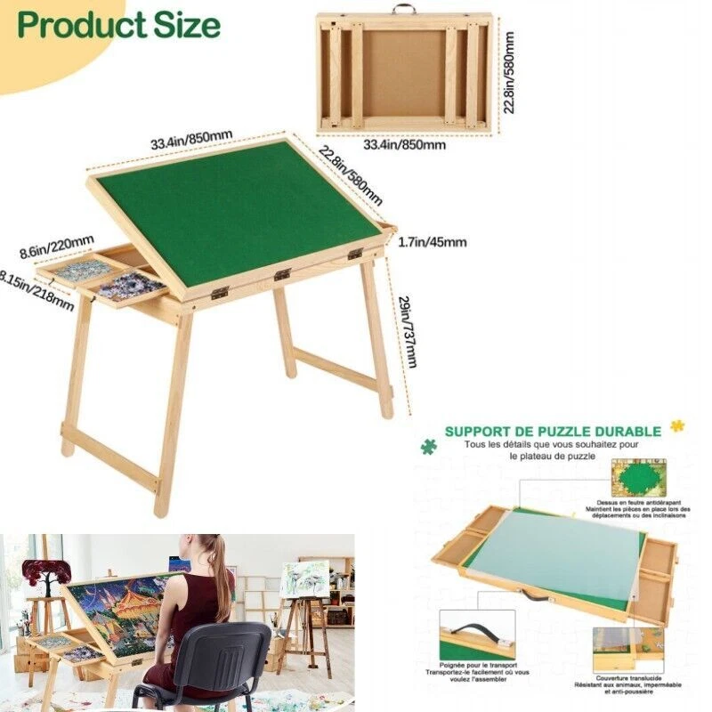 Puzzle Table Puzzle Board 1000/1500/2000 Pieces Drawer Portable 4 Drawers - Image 3 of 4