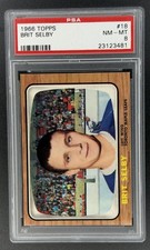 Topps 1966 Hockey Brit Selby PSA 8 NM #18