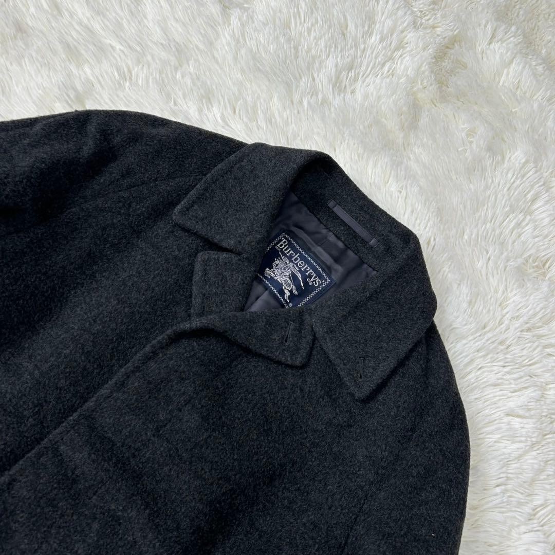 Burberry Cashmere Blend Wool Balmacaan Coat Long Black Men Size US S Used thumbnail 4
