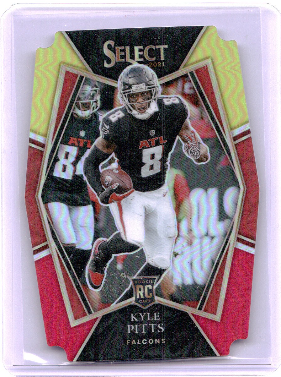 2021 Panini Select #146 Kyle Pitts Red and Blue Prizm Die Cut