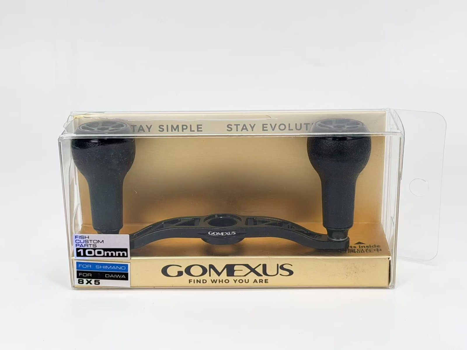 GOMEXUS 100mm Fishing Reel Handle Shimano Daiwa 8x5 Dual Knob Black New READ
