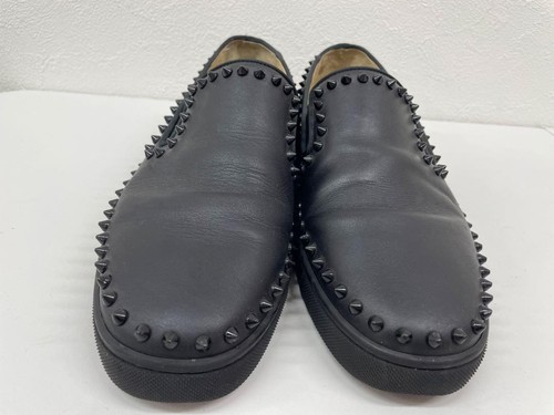 Christian Louboutin Slip-ons Shoes Black Leather Size 42 US About9 For Men - Picture 5 of 24