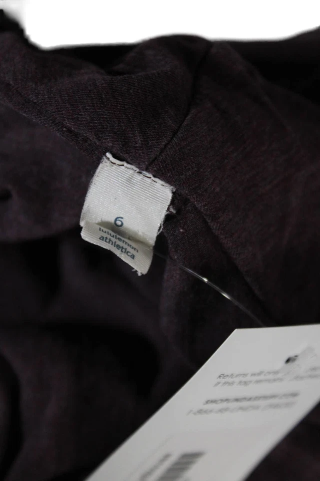 Lululemon Womens Dark Red V-Neck Long Sleeve Wrap Blouse Top Size 6 - Image 4 of 4