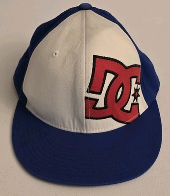 Vintage DC Shoes Small-Medium Flex Fit Hat Red White Blue Y2K 