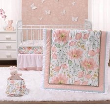 The Peanut Shell Crib 4 Piece Set, Organic Cotton, For baby girl NEW