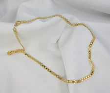 New 18k Yellow Gold Filled Bismark Style Necklace 4 mm Width  Length 18 in