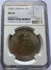 Trade Dollar 1930 London Hong Kong Great Britain NGC MS63 Silver Coin (523)