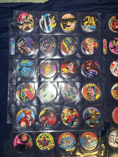 Xmen pog complete set 120 Pogs Marvel Toy Biz vintage pog milk caps - Picture 2 of 8