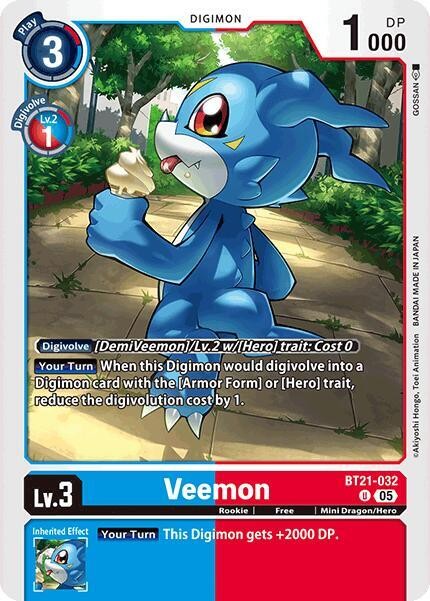 1x BT21-032 Veemon World Convergence Digimon Card Game x1 | eBay