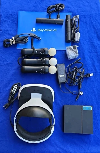 Sony Playstation VR Headset - White W/ 3 Controllers. Read Full*
