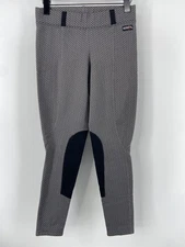 Kerrits Riding Pants Womens Medium Gray Equestrian Leggings Fleece Knee Patch