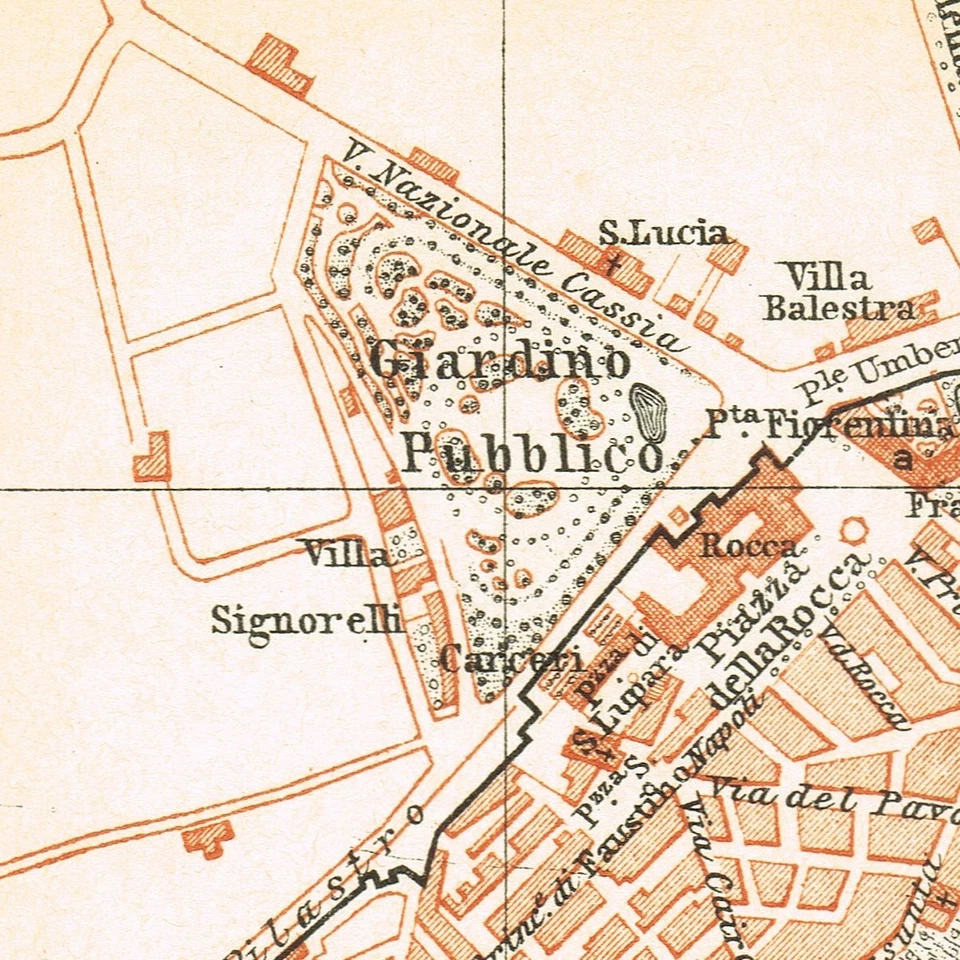 Mapa Viterbo 1930 Original Vintage Italia Toscana Foto 4 de 4