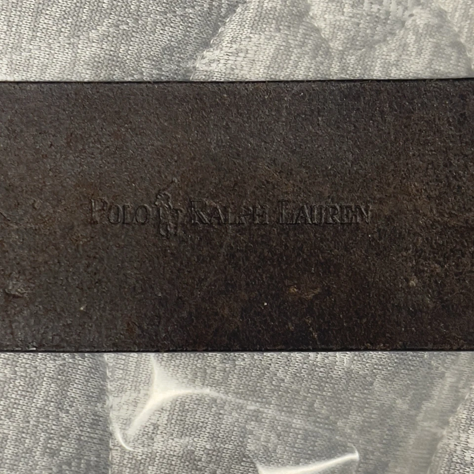 Polo Ralph Lauren Cinturón Cuero Latón Ancho Marrón Hecho en Italia Talla 27-31” W2.5 De Colección Foto 4 de 4