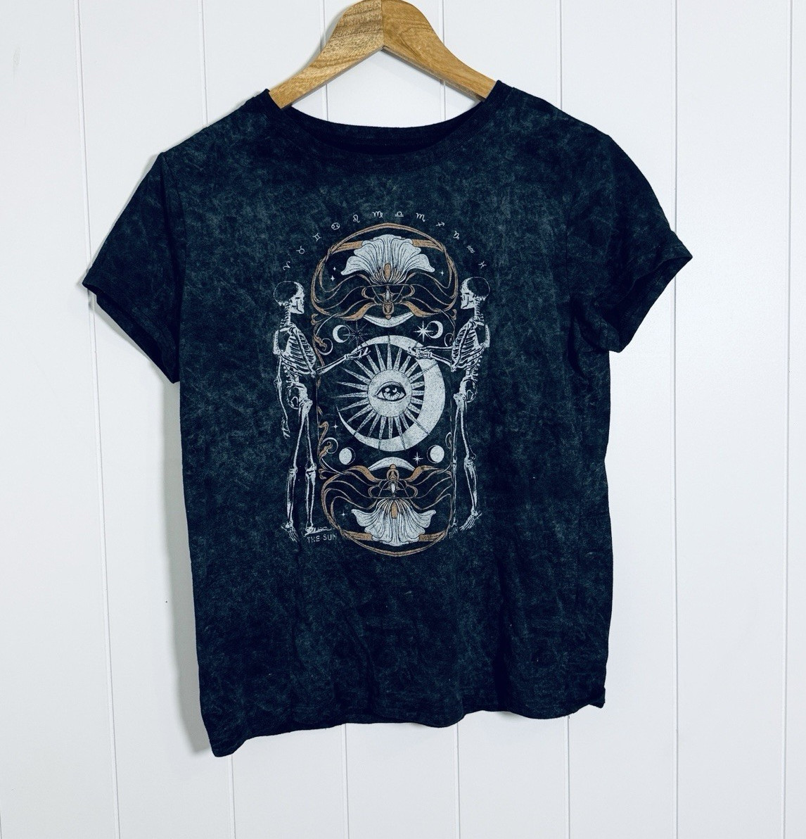 Wound Up Girls Black Graphic Print Crew Neck Short Sleeve T-Shirt Size S 4-6