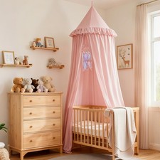 Bed Canopy for Crib  Twin Size with Ruffles Dreamcatcher, Princess Girls Nur...