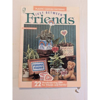 Vtg 1996 Just Between Friends Plastic Canvas Patterns Book Angie Brickx