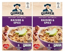 Quaker Instant Oatmeal Hot Cereal Raisins & Spice 2 Pack