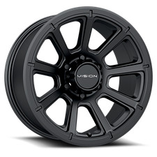 4 New 17x8.5 Vision 353 Turbine Matte Black 8x170 Et18 Wheels Rims