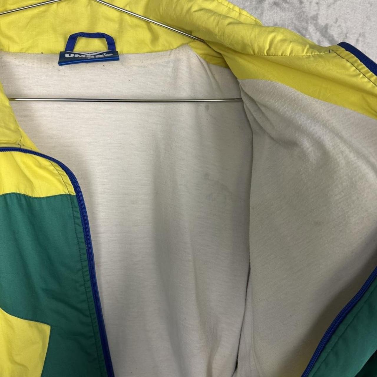 RARE Vintage 90s Umbro Brazil Soccer FIFA World Cup Windbreaker Track Jacket image 4