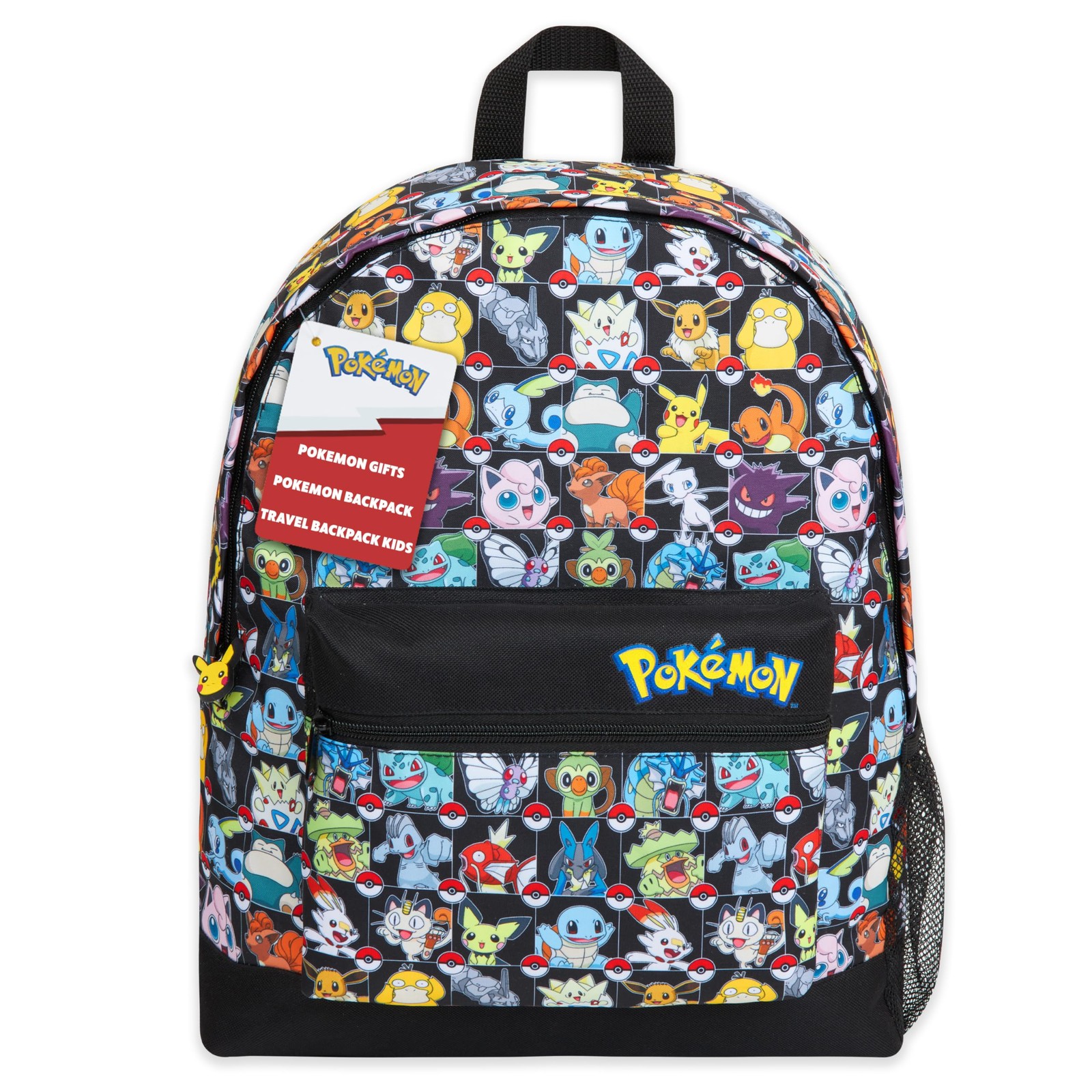 Pokemon Backpack for Kids Teenagers Pikachu Rucksack 41x33x12cm, Multi Aop