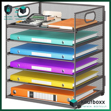 Schreibtisch Organizer 6 Ebenen Stapelbare Aktenhalter Grau Bürobedarf A4