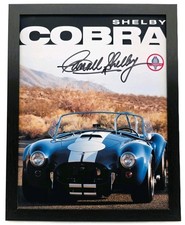 Framed Carroll Shelby Signed Shelby Cobra Rep...