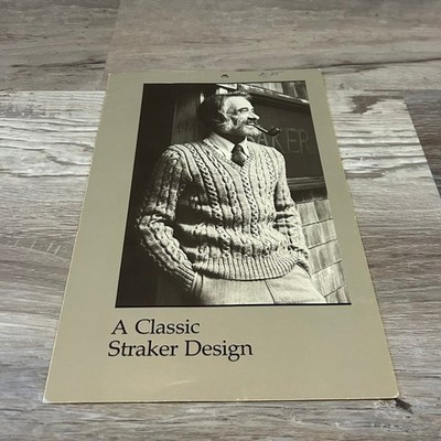 Vintage P. Straker Geoffrey Pullover Knitting Pattern Booklet Cable Sweater