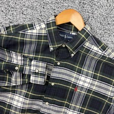 Vintage Ralph Lauren "BIG" Shirt Mens Medium Green Plaid Button Down Pony