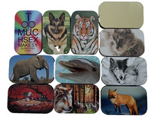 1 OZ TOBACCO TIN HINGED PILL TIN BAIT TIN SEWING TIN BACCY TIN