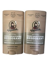 Dr. Squatch Birchwood Breeze Scent Men  s Natural Deodorant Stick 2.65 oz X2