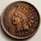 1907 Indian Head Cent Penny Four Diamonds Full Detail Sharp Reverse JC1932