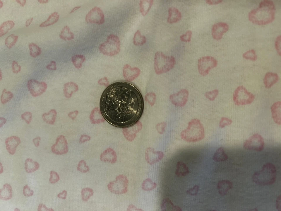 26" Little Pink Hearts on Pale Pink Baby Knit Fabric. OOP - Image 2 of 2