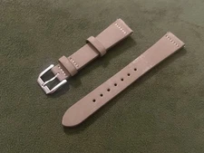 Crazy Horse Leather Two Piece Leather Watch Band - Light Tan - 18mm