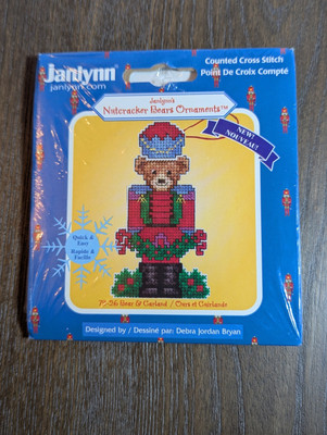 Janlynn Counted Cross Stitch Nutcracker Bear Christmas Ornament Kit 79-26