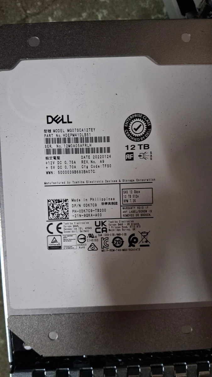 25+ SAS Internal Hard Disk Drives 12 TB Storage Capacity for sale
