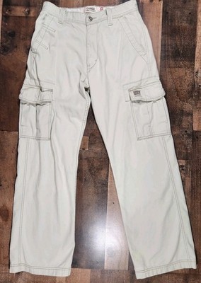 Vintage Levis Baggy Cargo Pants Mens 30x32 (31L) Beige Khaki Y2K Grunge Skater