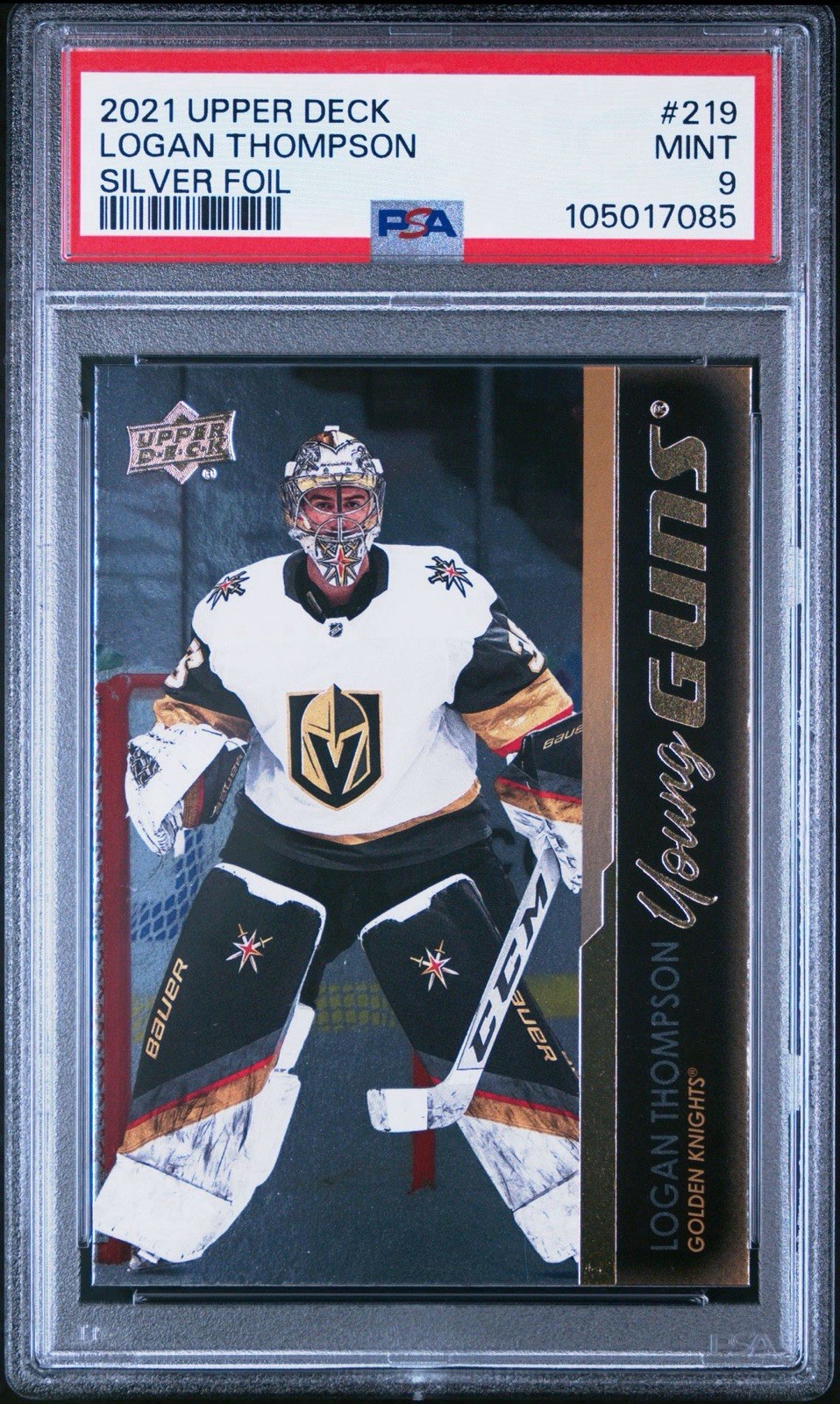 2021-22 Upper Deck Logan Thompson Young Guns Silver Foil #219 Mint PSA 9 Rookie