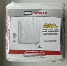 Taymac Weatherproof Cover Double Gang Box 2 Gang in White MM1410W
