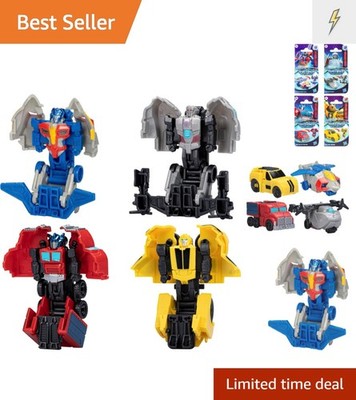 EarthSpark Tacticon Bundle, Set of 4 Mini Robot Action Figures, Converts in 1...