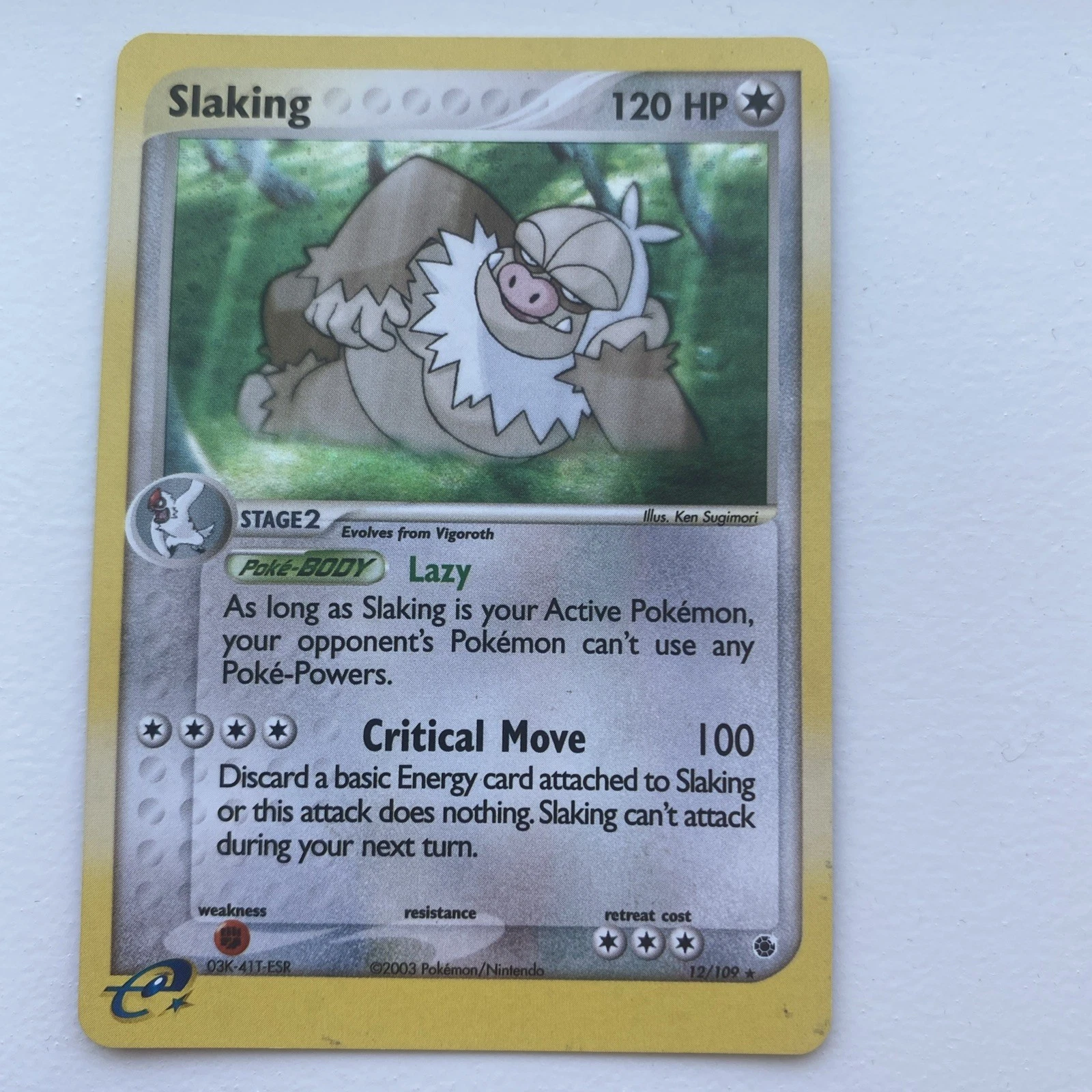 Slaking - 12/109 - Holo Rare Reverse Holo - EX Ruby & Sapphire - Pokemon Card MP