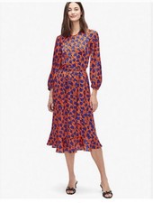 Kate Spade New York Poetic Red And Blue Midi Dress Size 6