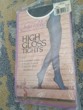 Vintage Giselle Bodywear Tights High Gloss Black Tall C 5' 8" To 5' 10"