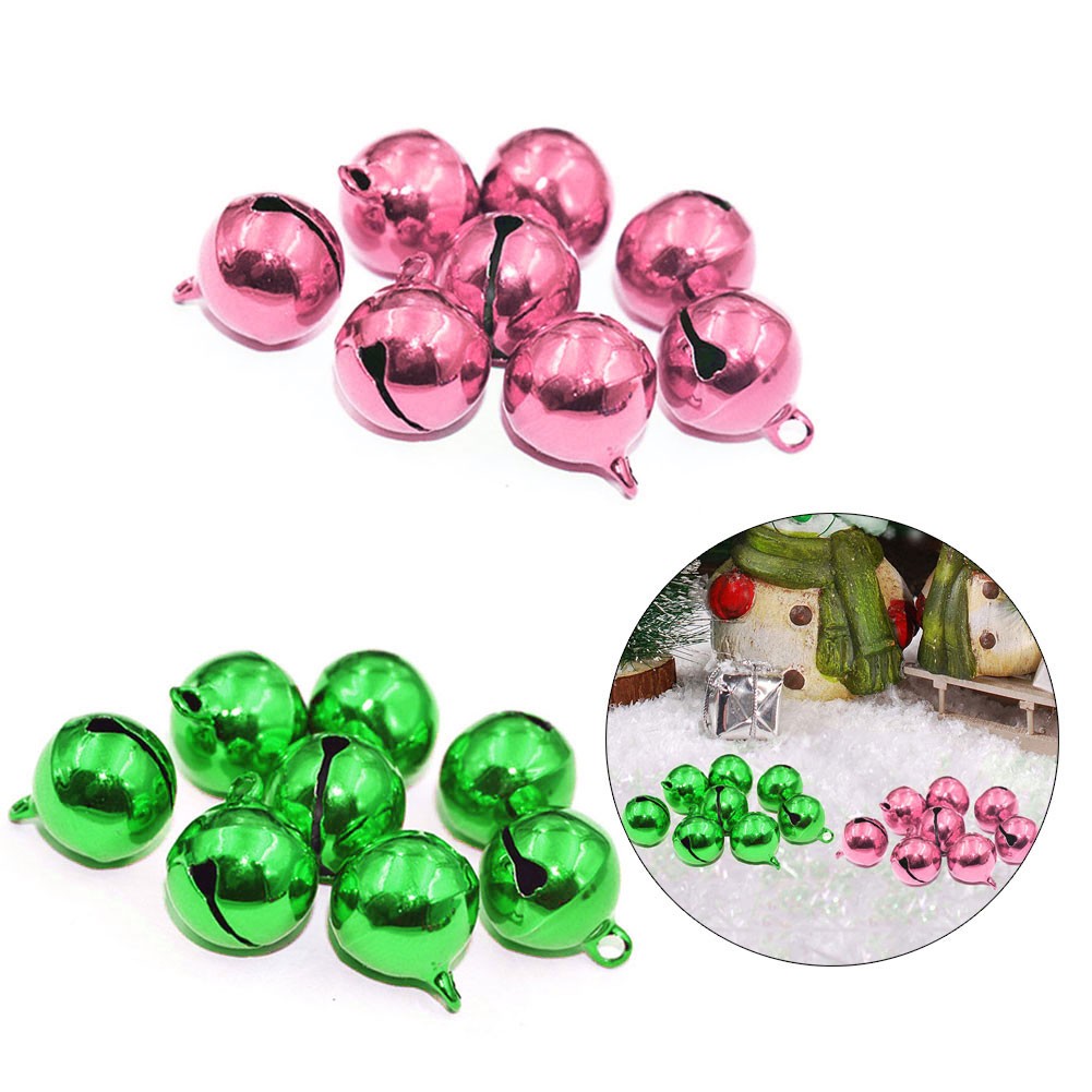 50Pcs Small Metal Bell Colourful Paint Christmas Jingle Bells Key Pendant Party